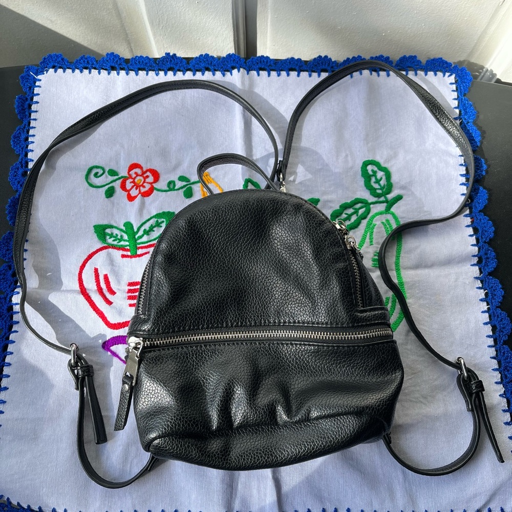 Black Leather Backpack